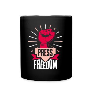 Press freedom Journalist Journalism Press law - Full Colour Mug - black - Front