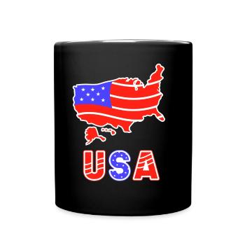 États-Unis Américains Amérique États-Unis Patriotique - Mug uni - noir - Devant