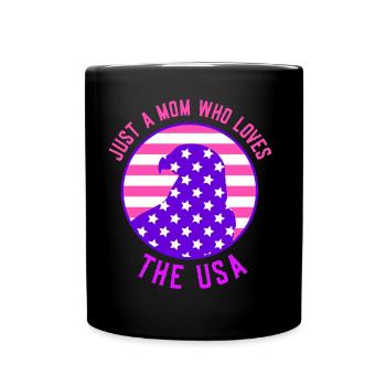 Seulement une mère qui aime les États-Unis États-Unis Amérique - Mug uni - noir - Devant