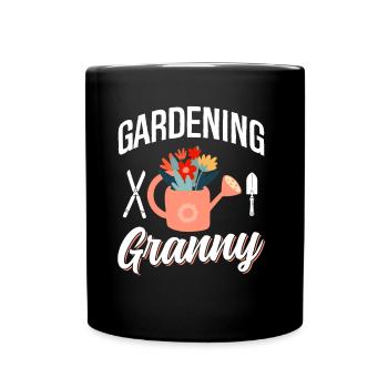Gartenarbeit Oma Gärtnerin Garten Großmutter - Tasse einfarbig - Schwarz - Vorne