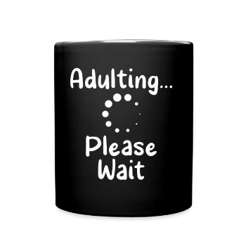 Grandir s’il vous plaît attendre la puberté anniversaire - Mug uni - noir - Devant