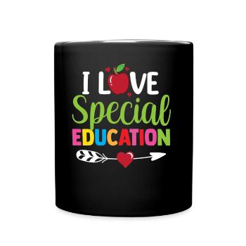 J’aime l’éducation spécialisée Enseignante en éducation spécialisée - Mug uni - noir - Devant