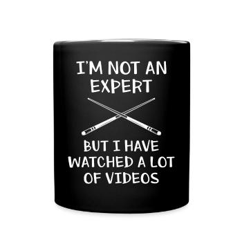 Billard Queue Im Not An Expert Funny 8 Ball Pool - Tasse einfarbig - Schwarz - Vorne
