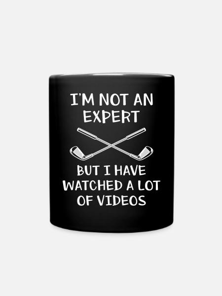 Golfen Ich bin kein Experte Lustiges Golf - Tasse einfarbig - Schwarz