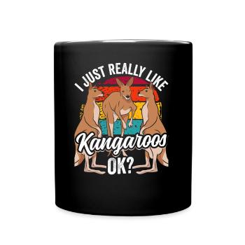 J’aime beaucoup les kangourous animaux kangourou - Mug uni - noir - Devant