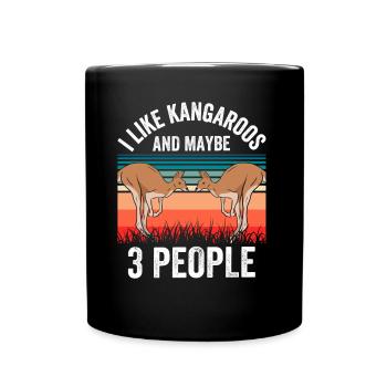 I like kangaroos and maybe 3 people animal - Full Colour Mug - black - Front