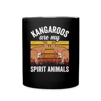 Les kangourous sont mes animaux préférés kangourou animal - Mug uni - noir - Devant