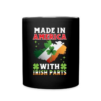 Made in America with Irish parts - Full Colour Mug - black - Front