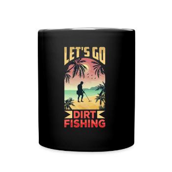 Allons à la pêche à la terre Détection de métaux - Mug uni - noir - Devant