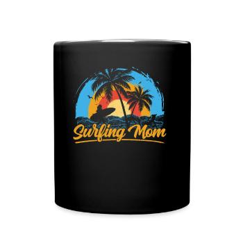Surfing Mom Planche de surf Surfing Surfer - Mug uni - noir - Devant