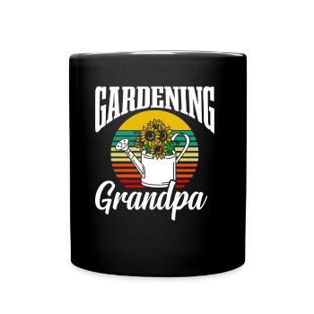 Gartenarbeit Opa Großvater Gärtner Garten - Tasse einfarbig - Schwarz - Vorne