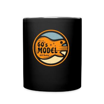 60er E-Gitarre Musiker Geburtstag Rock Musik Bday - Tasse einfarbig - Schwarz - Vorne