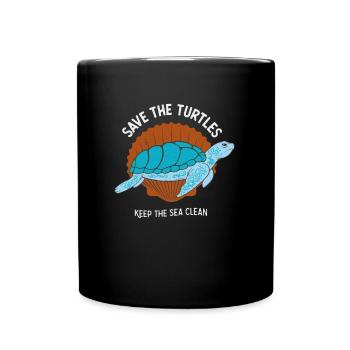 Sauver l’écologie des tortues marines - Mug uni - noir - Devant