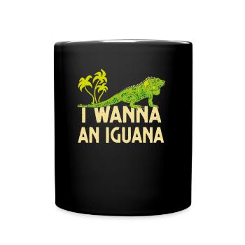 I want an iguana funny reptile lover - Full Colour Mug - black - Front