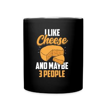 J’aime le fromage et peut-être 3 personnes amateurs de sucreries - Mug uni - noir - Devant