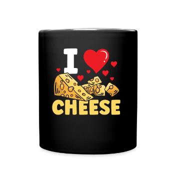 Ich Liebe Käse Liebhaber Süß Sprüche - Tasse einfarbig - Schwarz - Vorne