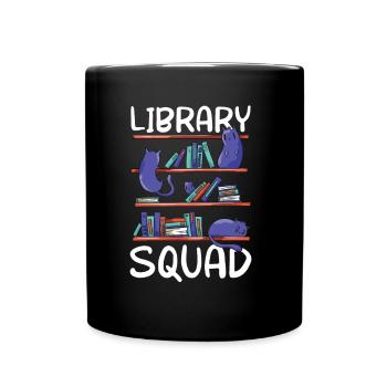 Bibliothek Team Bücher Liebhaber Bibliothekar - Tasse einfarbig - Schwarz - Vorne