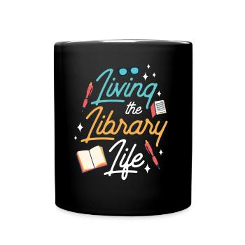La vie à la bibliothèque Livres bibliothécaires - Mug uni - noir - Devant