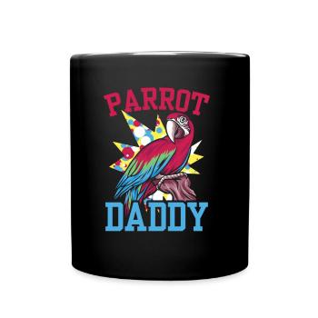 Parrot Papa Pet Parrot Animal Cute - Full Colour Mug - black - Front