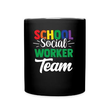 Équipe de travailleurs sociaux en milieu scolaire École de travail social - Mug uni - noir - Devant