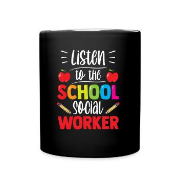 Ecouter le métier de travailleur social scolaire - Mug uni - noir - Devant