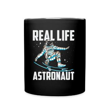 Real Life Astronaut Weltraum Astronomie Rakete - Tasse einfarbig - Schwarz - Vorne