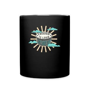 Bongo drum freedom is loud music lover - Full Colour Mug - black - Front