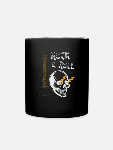 Skull Rocker Rock & Roll Musicien de guitare - Mug uni - noir
