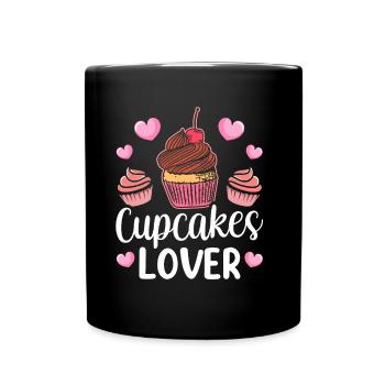 Cupcake Liebhaber Essen Cupcakes Süß - Tasse einfarbig - Schwarz - Vorne