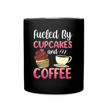 Propulsé par Cupcakes et Coffee Eating Cupcake - Mug uni - noir - Devant