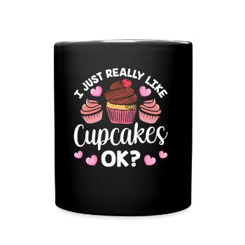 J’aime vraiment les cupcakes cupcakes sucrés - Mug uni - noir - Devant