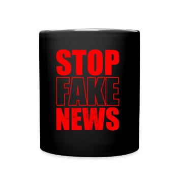 Stop fake news Press freedom Press law - Full Colour Mug - black - Front