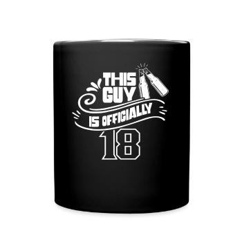 This guy is officially 18 birthday eighteen - Full Colour Mug - black - Front