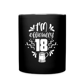 Je suis officiellement 18 ans dix-huit fête - Mug uni - noir - Devant