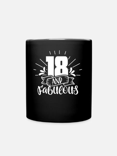 18 et fabuleuse fête anniversaire dix-huit - Mug uni - noir