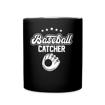 Baseball-Fänger Baseball Catcher Spieler Hobby - Tasse einfarbig - Schwarz - Vorne