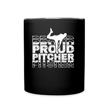 Stolzer Baseball Pitcher Hobby Werfer Spieler - Tasse einfarbig - Schwarz - Vorne