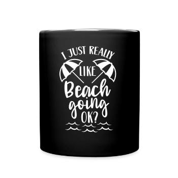J’aime juste m’allonger sur la plage - Mug uni - noir - Devant