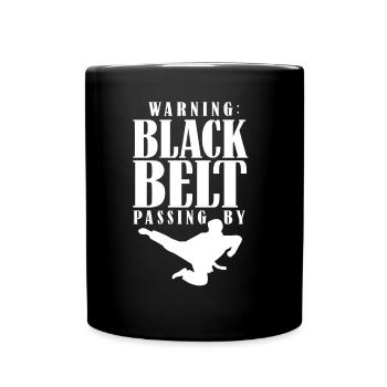 Warning: Black Belt Passes Black Belt - Full Colour Mug - black - Front