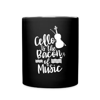 The cello is the bacon of music cellist cello - Full Colour Mug - black - Front