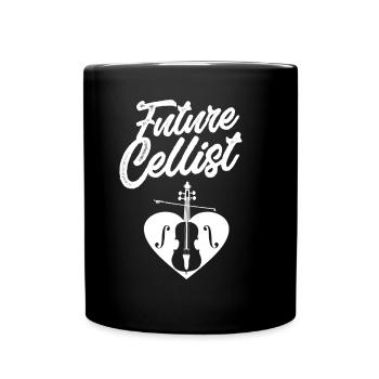 Zukünftiger Cellist Cellos Cello Musiker - Tasse einfarbig - Schwarz - Vorne