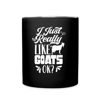 I like goats just very animal domestic goat goat goat - Full Colour Mug - black - Front