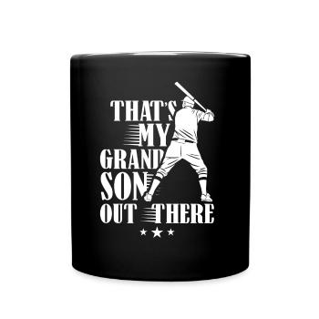 Das Ist Mein Enkel Da Draußen Beim Baseball Sport - Tasse einfarbig - Schwarz - Vorne