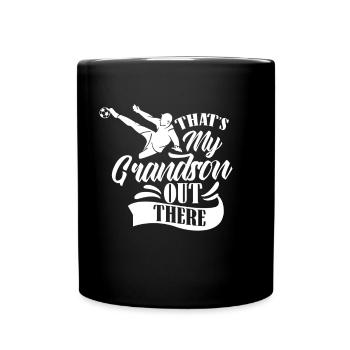 Das Ist Mein Enkel Da Draußen Fußball Hobby Sport - Tasse einfarbig - Schwarz - Vorne
