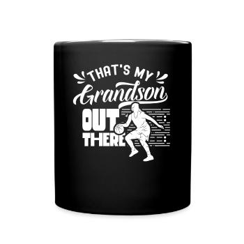 This is my grandson out there playing basketball - Full Colour Mug - black - Front