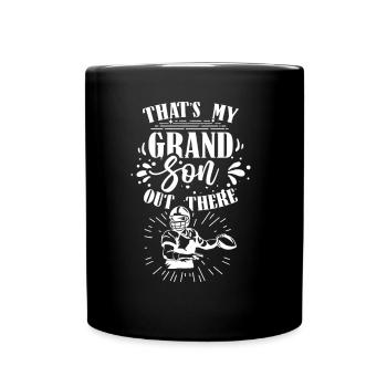 Das Ist Mein Enkel Da Draußen American Football - Tasse einfarbig - Schwarz - Vorne