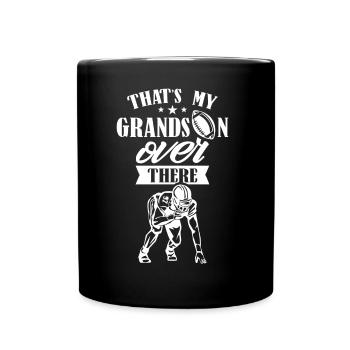 Das Ist Mein Enkel Da Draußen American Football - Tasse einfarbig - Schwarz - Vorne