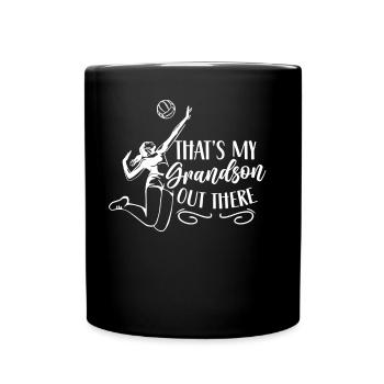 This is my grandson out there playing volleyball - Full Colour Mug - black - Front