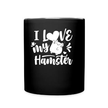 I love my hamster cute pet owner - Full Colour Mug - black - Front