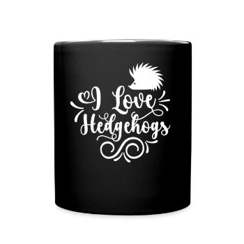 J’adore les dictons mignons d’animaux de compagnie hérisson - Mug uni - noir - Devant